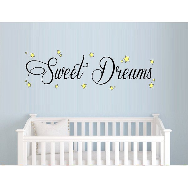 BestPricedDecals Sweet Dreams ~ Wall Decal BLK YLW 9" X 29"