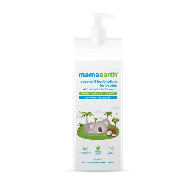 Mamaearth Coco Soft Body Lotion for Babies | Natural Moisturization for Sensitive Baby Skin | Relieves Dryness & Itchiness with Coconut Milk & Turmeric | 13.53 Fl Oz (400ml)
