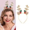 JEAIRTS Christmas Reindeer Antlers Headband Sequin Antler Ears Xmas Hair Band Cute Holiday Headbands Accessories for Women (1-Gold)