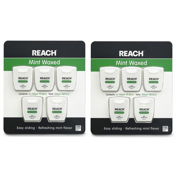Reach Mint Waxed Dental Floss 100 Yards (Pack of 10)