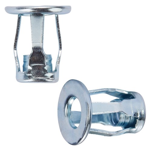 25 Pcs 1/4-20 Jack Nut Threaded Insert Petal Nuts Nutserts Jacknut Srew Anchor Spider Rivnut Blind for Plastic Polywood Pressboard Hardboard Steel Zinc Plate