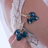 Aneneiceera Boho Sapphire Tassel Earrings Blue Crystal Heart Earrings Gold Cz Bar Stud Earrings Blue Cz Heart Drop Earrings Blue Rhinestone Earrings Jewelry for Women and Girls