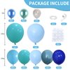 GRESAHOM Blue Balloons Arch Kit, Slate Teal Blue Royal Blue Turquoise Balloons Garland Kit, Ocean Theme Birthday Party Decorations, Under The Sea Balloon Arch for Boys Baby Shower Party Supplies