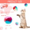 TIESOME Rainbow Cat Toy Balls, 20PCS Soft Cat Ball Colorful Cat Pom Pom Balls Kitten Puff Balls Indoor Cats Interactive Play Ball Pet Training Ball for Cat Kittens Playing Exercising 1.2 inch