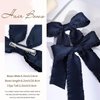 VOBOBE 2PCS Hair Bows for Women Girls, Navy Tassel Hair Ribbon Bowknot Hair Clips Barrettes Hair Accessories for Girl with Long Tail (Navy)
