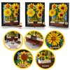 Allhero Sunflower Building Blocks Sets with Frame, 3D Sunflower Flower Bouquet Building Set for Boys Girls Age 6+, Adult, Gift for Mother's Day, Birthday, Christmas