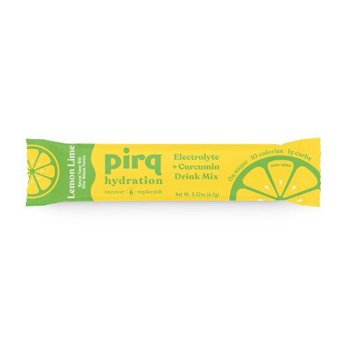 Pirq Hydration - Lemon Lime - Hydration Powder Packets | Electrolyte Drink Mix | Curcumin | B Vitamins | Zero Sugar | Keto Friendly | 10 Sticks