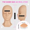 Lash Mannequin Head, CALAILIS Mannequin Head, Eyelash Extension Mannequin Head, Doll Head for Lash Extensions, Eyelash Mannequin Head with 4 Pairs Removable Eyelids (Skin Colour)