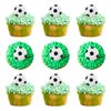 20Pcs Soccer Ball Cupcake Toppers Resin Soccer Cupcake Food Picks Sport Balls Baby Shower Wedding Birthday Party Cake Decorations Supplies