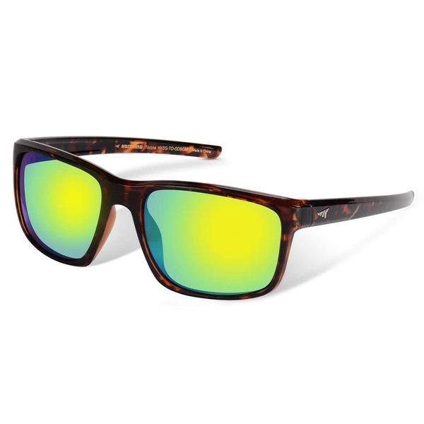 KastKing Toccoa Polarized Sport Sunglasses for Men and Women, Gloss Crystal Frame, Brown Base Green Mirror