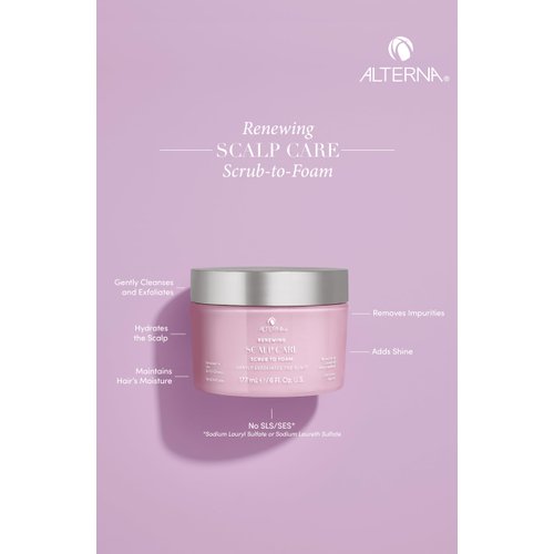 Alterna Alterna Renewing Scalp Care Scrub-to-Foam Vegan Scalp Scrub, Nourishing and Exfoliating Scalp and Hair Treatment, 6 Fl Oz, Hemptation, 6 fl. oz.