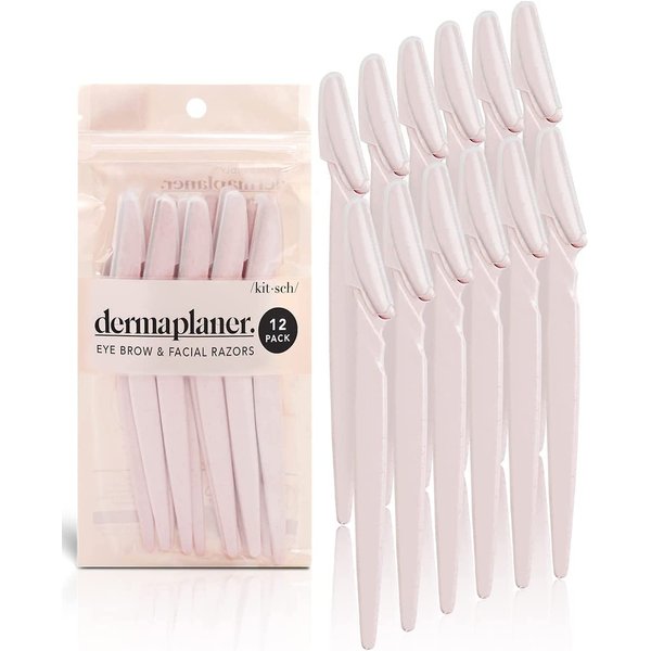 Kitsch Dermaplaning Tool - Face Razors for Women | Eyebrow Razor & Face Shaver for Women | Holiday Gift | Facial Hair Removal for Women | Dermaplane Razor for Women Face, 12 pc (Terracotta)
