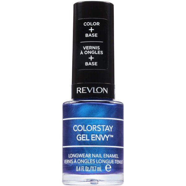 Revlon ColorStay Gel Envy Longwear Nail Polish, with Built-in Base Coat & Glossy Shine Finish, in Blue/Green, 445 Try Your Luck, 0.4 oz