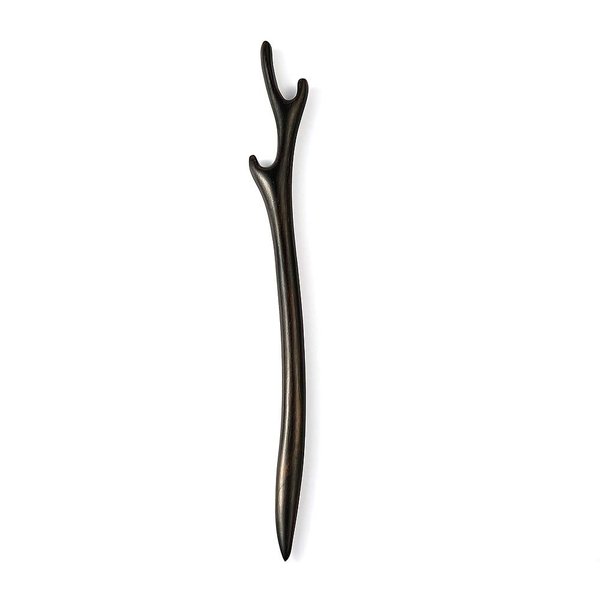 Liasun Classical Handmade Carved Hair Sticks-Natural Black Sandalwood(ebony) Hair Styling Pins Chopsticks for Hair Updo Making Accessory-7 Inches Long (Antler)