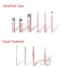 ZIZZON Travel Mini Manicure Set Nail Clipper Set 10 in 1 Stainless Steel Pedicure Care Grooming kit with Case Pink