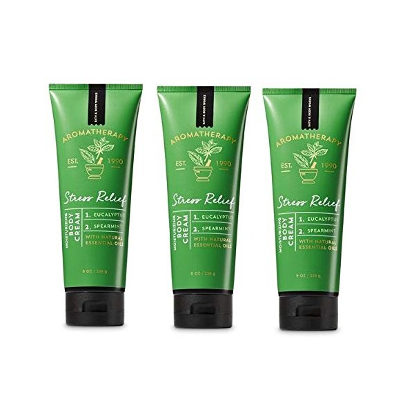 Bath and Body Works Aromatherapy Eucalyptus Spearmint Value Pack - Lot of 3 Body Cream With Natural Essential Oils- Full Size