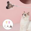 VILLCASE 5pcs Cat Feather Toys Replacement, Cat Wand Toy Refills Natural Feathers Replacement Teasers, Cat Wand Feather Refills Interactive Cat Toys with Bell Refills