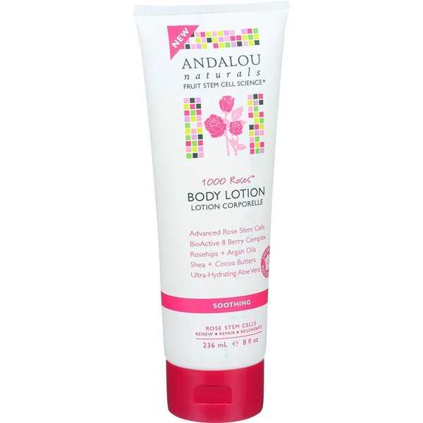 Andalou Naturals Soothing Body Lotion - 1000 Roses - 8 oz - Gluten Free - Dairy Free - Vegan