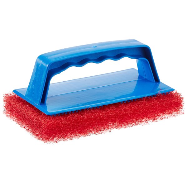 STAR BRITE Medium Red Scrub Pad with Interchangeable Handle - Versatile Cleaning for Most Tasks Including Aluminum Restoration, Teak & Fine Wood Cleaning (040130)