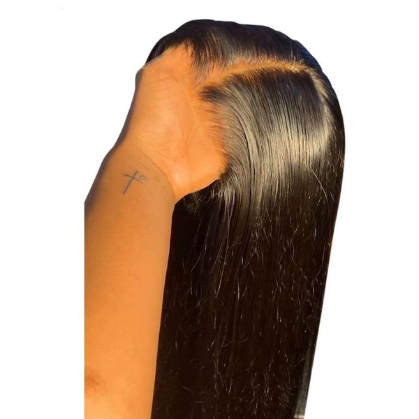 QUINLUX Hair HD Invisible Straight 13X6 Lace Frontal Human Hair Wigs Pre plucked with Bleached Knots for Woman 150% Density Glueless Full End Wig Brazilian Remy Hair 18 inch
