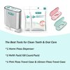 Dental Floss Picks Dispenser-308 Count Professional Cavity Resistant Flossers-LIAMOSS Automatic Pop Up Organiser Case-Intelligent Sealed Storage-Adults Best Dental Care Oral Tools