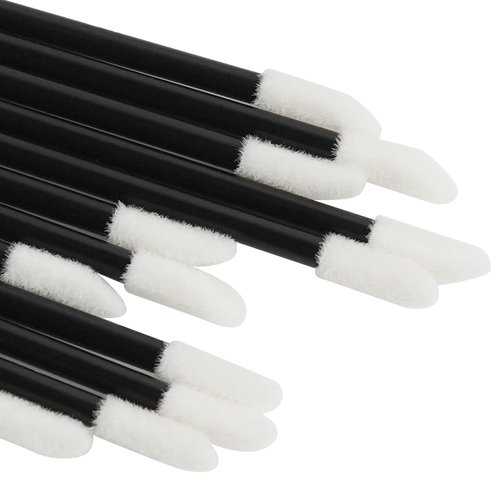 ChefBee 200PCS Lip Applicators Disposable - Lint Free Lip Brush Lipstick Applicator Wands, Black Lip Wands Lip Gloss Applicators Disposable, Lipstick Brush Lip Mask Makeup Applicator Beauty Tool Kits