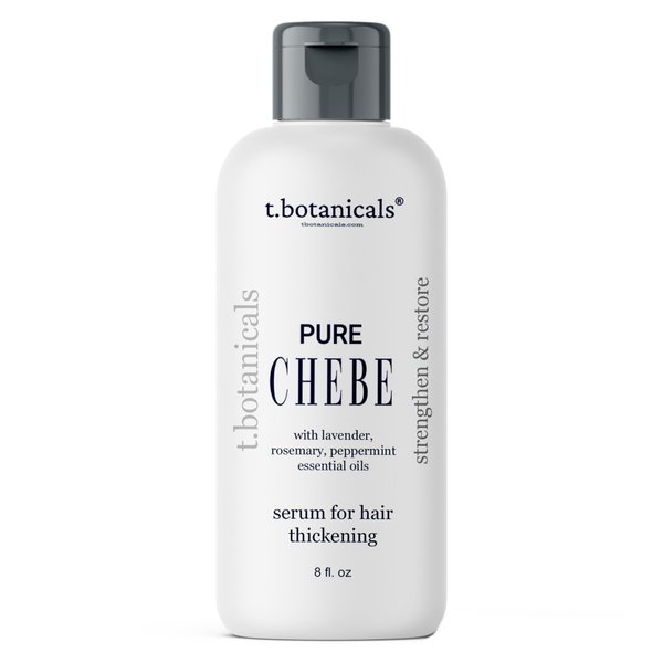 t.botanicals Pure Chebe Oil for Hair Growth, Chebe Hair Serum with Lavender, Rosemary, Peppermint Essential Oils, Concentrated Hair Growth Formula (8 oz.)