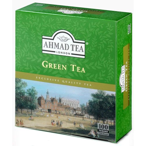 2 Boxes Ahmad Green Tea x 100 Tagged Tea bags