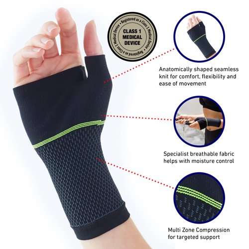 Neo-G Active Wrist Support – For Sports, Golf, Basketball, Football, Yoga, Tennis. For Sprains, Strains, Tendonitis, Injury Recovery - Multi Zone Wrist Compression Sleeve – M