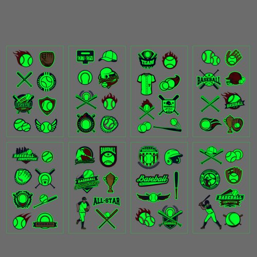 Glow In The Dark Baseball Temporary Tattoos,24 Sheets, Birthday Decorations Baseball Party Favors