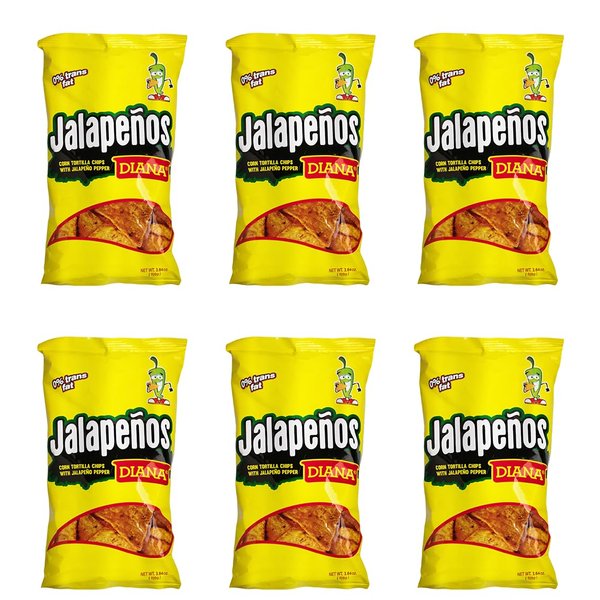 Diana Jalapeño Tortilla Chips 3.84oz (Pack of 6)