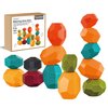Tucimibo Jumbo Balancing Stones Toy Set, Polyhedral Plastic Stacking Rocks Educational Creative Preschool Arts Learning Sensory Building Blocks Puzzle Toy for Toddler