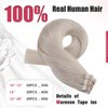 Moresoo Tape in Extensions Blonde Human Hair Extensions Tape in White Blonde Hair Extensions Real Human Hair Tape in Seamless Hair Extensions Real Hair 20 Inch #60A 20pcs 50g