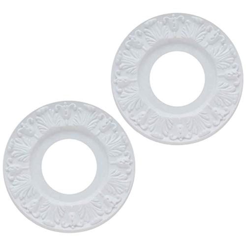 Ciata Ceiling Medallion for Ceiling Light, 10-Inch Victorian Molded Plastic Ceiling Medallion in White Finish for Light Fixtures and Ceiling Fans - 2 Pack