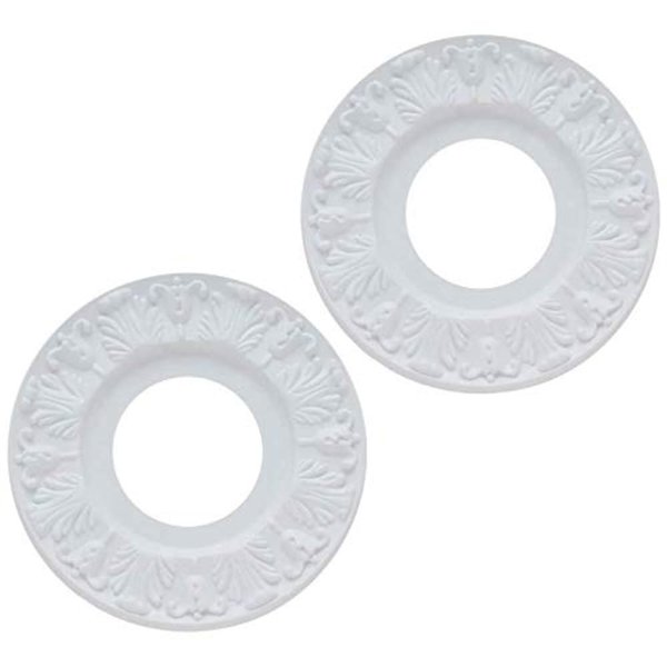 Ciata Ceiling Medallion for Ceiling Light, 10-Inch Victorian Molded Plastic Ceiling Medallion in White Finish for Light Fixtures and Ceiling Fans - 2 Pack