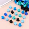 YISSION 100Pcs Mini Flower Hair Clips for Girls Small Hair Clips Cute Flower Claw Clips Toddler Baby Hair Clips Flower Clips for Hair Kids Hair Accessories For Girls Women (Blue Series)
