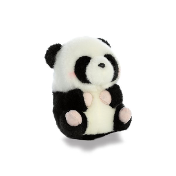 Aurora® Round Rolly Pet™ Precious Panda™ Stuffed Animal - Adorable Companions - On-The-Go Fun - White 5 Inches