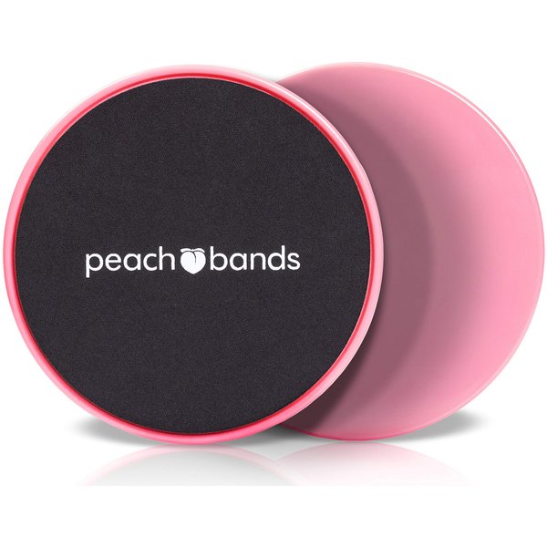 Peach Bands Core Sliders Fitness - Dual Sided Exercise Discs for Abs and Core