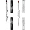 LEQ 2Pcs Nail Art Brush Set, Dual-ended Oval & Flat Gel Nail Polish Brushes Nail Art Liner Brush Polygel Slice Tool for PolyGel UV Builder Gel Nails Extension