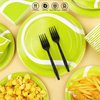 durony 144 Pieces Tennis Paper Plates and Napkins Dinnerware Set Tennis Birthday Party Tableware Supplies Includes Paper Plates Napkins Forks Serve 24 for Sports Tennis Party Supplies