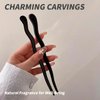 YAFIYGI 2 Packs Wood Carved Hair Accessories for Women - Natural Ebony Chopsticks, Elegant Hair Comb Pins, Handmade Buns and Shawls Clips