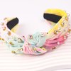 SeBneny Tie Dye Headbands Pearl Knotted Headband Boho Wide Fashion Cute Top Knot Headband Gift for Women Non Slip Wide Headband for Party Supplies Headwear 1PCS (Light Yellow)