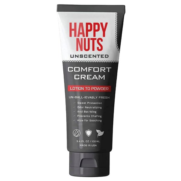 HAPPY NUTS Comfort Cream Deodorant For Men: Anti-Chafing Sweat Defense, Soothing, Odor Control, Aluminum-Free Mens Deodorant & Hygiene Products for Men's Private Parts