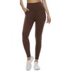 Aoliks Leggings with Pockets for Women - Yoga Pants with Pockets,Soft High Waist Tummy Control Non See Through Workout Pants Brown