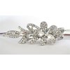 Silver alligator flower and leaf hair claw clip with clear and ab crystals