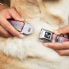 Buckle-Down Seatbelt Buckle Dog Collar - Crown Princess Oval Baby Pink/Baby Blue - 1" Wide - Fits 11-17" Neck - Medium