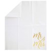 Juvale 50-Pack Mr and Mrs Napkins, Disposable Wedding Dinner Napkins for Reception, Rehearsal Dinner, Bridal Shower, Engagement Party (Gold Foil and White, 3-Ply, 4x8 in)