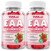 YUULAI Pack of 2 EAA Gummies Essential Amino Acids - All 9 Essential Aminos (EAA) and All Branched-Chain Aminos (BCAAs) for Muscle Recovery, Energy Support, Strawberry Flavor, 120 Count