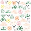 36PCS Hunting Party Favors 24 Tattoos Sticker 12 Stamp Set - Ideal Bear Oh Deer Themed Birthday Card Decorations Supplies Goodie Bag Cute Rewards for Girls Classroom Gifts Baby Shower Prizes