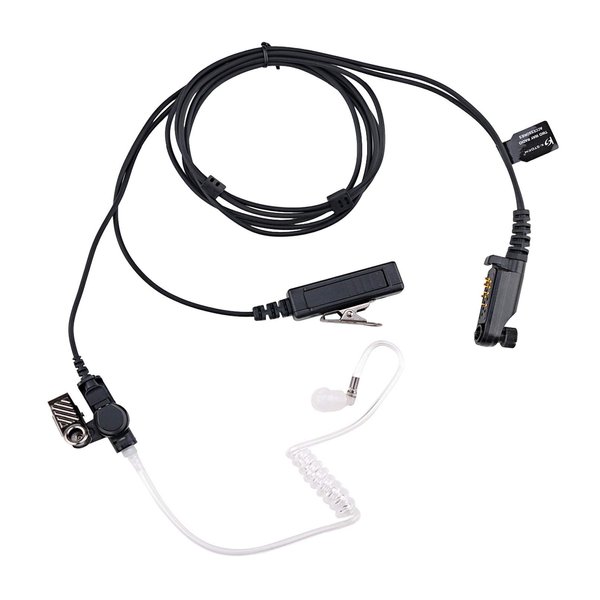 KS K-STORM PD682 Acoustic Tube Earpiece Headset Compatible with Hytera Radio PD600 PD602 PD662 PD680 PD685 HP602 X1p X1e etc, PU Material, Black